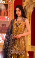 . Embroidered + Embellished Net Front 0.75meter . Embroidered Net Back 1.25meters . Embroidered Net Sleeves 0.75meter . Foil Printed Net Fabric for Trouser 3yards . Embroidered Net Dupatta 2.5meters  ACCESORIES  . Embroidered border Net for Shirt 2yards . Embroidered Motifs for shirt 2 . Embroidered Net border for Dupatta 3meters . Viscose silk lining for Shirt 2.5yards . Viscose silk lining for Trouser 3yards