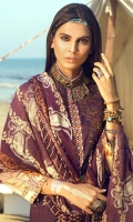 Shirt : Printed Lawn Shirt with Embroidered Front. Dupatta : Printed Chiffon Wiith Embroidery Trouser : Cambric Trouser with Embroidered Bunches/Belts