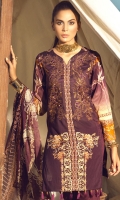 Shirt : Printed Lawn Shirt with Embroidered Front. Dupatta : Printed Chiffon Wiith Embroidery Trouser : Cambric Trouser with Embroidered Bunches/Belts