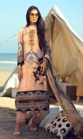 Shirt : Printed Lawn Shirt with Embroidered Front. Dupatta : Printed Chiffon Wiith Embroidery Trouser : Cambric Trouser with Embroidered Bunches/Belts