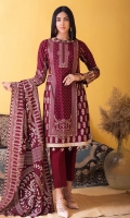 Shirt : Printed Lawn Shirt  Dupatta : Printed Lawn Dupatta. Trouser : Dyed Cambric Trouser