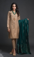 -Jacquard Cambric Dyed Yard Shirt. -Jacquard Dupatta -Cambric Trouser.