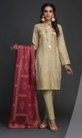 -Jacquard Cambric Dyed Yard Shirt. -Jacquard Dupatta -Cambric Trouser.