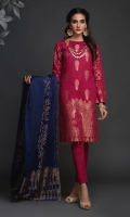 -Jacquard Cambric Dyed Yard Shirt. -Jacquard Dupatta -Cambric Trouser.