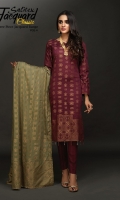 Jacquard Shirt with Jacquard Contrast Dupattas & Cambric Trousers