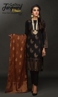 Jacquard Shirt with Jacquard Contrast Dupattas & Cambric Trousers