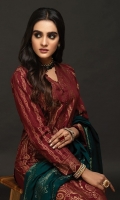 Jacquard Shirt with Jacquard Contrast Dupattas & Cambric Trousers