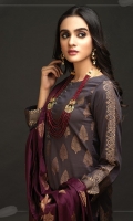 Jacquard Shirt with Jacquard Contrast Dupattas & Cambric Trousers