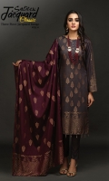 Jacquard Shirt with Jacquard Contrast Dupattas & Cambric Trousers