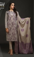 Full Front Embroidered Lawn Jacquard Shirt (Dyed Yarn) .Lawn Jacquard Dupatta. .Cambric Trouser