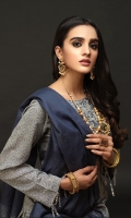 Full Front Embroidered Lawn Jacquard Shirt (Dyed Yarn) .Lawn Jacquard Dupatta. .Cambric Trouser