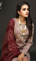 Full Front Embroidered Lawn Jacquard Shirt (Dyed Yarn) .Lawn Jacquard Dupatta. .Cambric Trouser