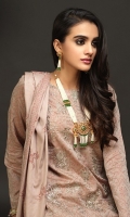 Full Front Embroidered Lawn Jacquard Shirt (Dyed Yarn) .Lawn Jacquard Dupatta. .Cambric Trouser