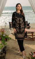 Luxury Embroidered Chiffon Front Embroidered Chiffon Sleeves Dyed Chiffon Back Embroidered Lace Attachment Dyed Raw Silk Inner