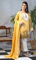 -Shirt : Printed Lawn Shirt with Embroidered Front. -Dupatta : Lawn Jacquard Dupatta -Trouser : Plain Dyed Cambric Trousers.