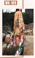 *Shirt : Digital Lawn Embroidered Front.  *Dupatta : Digital Printed Bamber Pure Chiffon.  *Trouser : Embroidered Bunch/Belt.