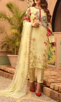 Premium Embroidered Lawn Shirt Embroidered Bamber Chiffon Dupatta Dyed Embroidered Trouser