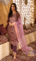 3pc Jacquard Embroidered Shirt With Khaddi Dupatta and cambric Trouser