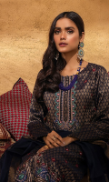 3pc Jacquard Embroidered Shirt With Khaddi Dupatta and cambric Trouser