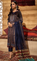 3pc Jacquard Embroidered Shirt With Khaddi Dupatta and cambric Trouser