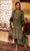 3pc Jacquard Embroidered Shirt With Khaddi Dupatta and cambric Trouser