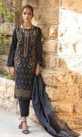 Embroidery Details: Boring, Sequin & Thread Embroidery. Shirt : Embroidered Jacquard Lawn Shirt. Dupatta : Lawn Jacquard Dupatta. Trouser : Dyed Cambric Trouser
