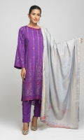 - Viscose Jacquard Shirt with Viscose Jacquard Dupatta & Dyed Viscose Trouser - Viscose Jacquard