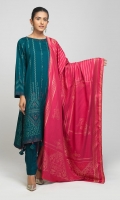 - Viscose Jacquard Shirt with Viscose Jacquard Dupatta & Dyed Viscose Trouser - Viscose Jacquard
