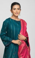 - Viscose Jacquard Shirt with Viscose Jacquard Dupatta & Dyed Viscose Trouser - Viscose Jacquard