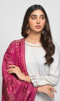 - Viscose Jacquard Shirt with Viscose Jacquard Dupatta & Dyed Viscose Trouser - Viscose Jacquard