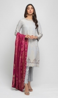 - Viscose Jacquard Shirt with Viscose Jacquard Dupatta & Dyed Viscose Trouser - Viscose Jacquard
