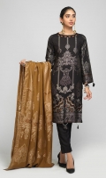 - Viscose Jacquard Shirt with Viscose Jacquard Dupatta & Dyed Viscose Trouser - Viscose Jacquard