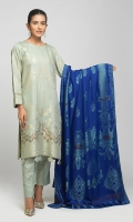 - Viscose Jacquard Shirt with Viscose Jacquard Dupatta & Dyed Viscose Trouser - Viscose Jacquard
