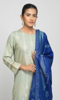 - Viscose Jacquard Shirt with Viscose Jacquard Dupatta & Dyed Viscose Trouser - Viscose Jacquard