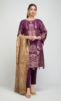 - Viscose Jacquard Shirt with Viscose Jacquard Dupatta & Dyed Viscose Trouser - Viscose Jacquard
