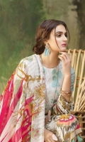 Printed Lawn Shirt with Embroidered Front , Printed Chiffon Dupatta & Cambric Trouser.