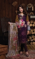 -Un-Stitched 3pc Jacquard Cambric Embroidered Shirt , Printed Chiffon Dupatta & Cambric Trouser.