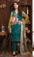 -Un-Stitched 3pc Jacquard Cambric Embroidered Shirt , Printed Chiffon Dupatta & Cambric Trouser.
