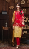 -Un-Stitched 3pc Jacquard Cambric Embroidered Shirt , Printed Chiffon Dupatta & Cambric Trouser.