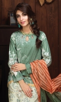 -Un-Stitched 3pc Jacquard Cambric Embroidered Shirt , Printed Chiffon Dupatta & Cambric Trouser.