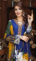 -Un-Stitched 3pc Jacquard Cambric Embroidered Shirt , Printed Chiffon Dupatta & Cambric Trouser.