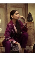 Shirt : Printed Jacquard Cambric Shirt with Embroidered Front.  Dupatta : Printed Chiffon Dupatta Trouser : Dyed Trouser