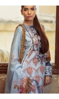 Shirt : Printed Jacquard Cambric Shirt with Embroidered Front.  Dupatta : Printed Chiffon Dupatta Trouser : Dyed Trouser