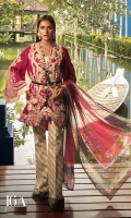 Embroidered Slub Lawn Shirt Front - 1.25 Meters Paste Printed Slub Lawn Shirt Back - 1.25 Meters Paste Printed Slub Lawn Sleeves - 0.65 Meters Digital Printed Khaddi Dupatta - 2.5 Meters Printed Cotton Trouser - 2.5 Meters.