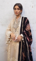 Shirt Front Dyed  On Slub	1 meter Shirt Daman Border  On Slub	1 meter Shirt Daman Border  On Slub	1 meter Shirt Chaak Border  On Slub	2 meters Running Embroidered  Patti  On Slub	2 meters Embroidered  Neck Line  On Organza 	1 piece Sleeves Dyed & Embroidered  On Slub 	0.65 meter Polachi Shawl 	2.5 meters Dyed Back  On Slub	1.25 meters Dyed Pants  On Cotton Tencile	2.5 meters Small Bunches 	16 pieces