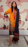 Digitally printed front on LAWN: 1.15m Digitally printed back on LAWN: 1.15m Digitally printed sleeves on LAWN: 0.6m Digitally printed Dupatta on Lawn: 2.4m