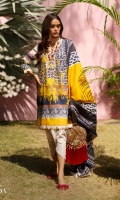 Digitally printed front on LAWN: 1.15m Digitally printed back on LAWN: 1.15m Digitally printed sleeves on LAWN: 0.6m Printed Dupatta on lawn: 2.4m