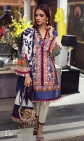 Digitally printed front on LAWN: 1.15m Digitally printed back on LAWN: 1.15m Digitally printed sleeves on LAWN: 0.6m Printed Dupatta on Lawn: 2.4m