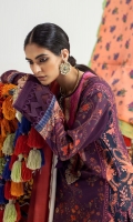 Digitally Printed Shirt Front On Linen	1.20 meters Digitally Printed Shirt Back On Linen	1.20 meters Digitally Printed Sleeves On Linen	0.65 meter Embroidered Neckline On Organza	  Printed Dupatta On Linen	2.5 meters Dyed Pants	2.5 meters