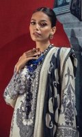 Digital Printed Shirt Front On Slub	1.15 meter Digital Printed Shirt Back On Slub	1.15 meter Digital Printed Sleeves On Slub	0.75 meter Embroidered Motif On Organza 	1 piece Rotary Printed Khaddar Dupatta 	2.5 meters